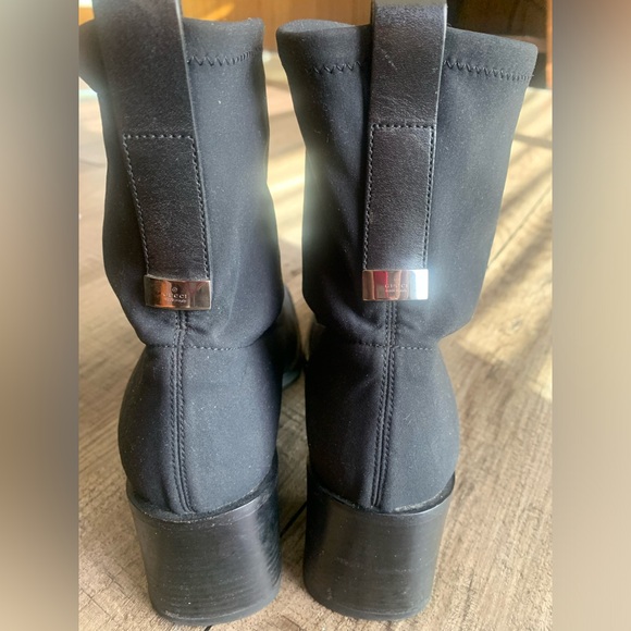 Gucci black micro ankle boots size 9. Preowned - Picture 1 of 7